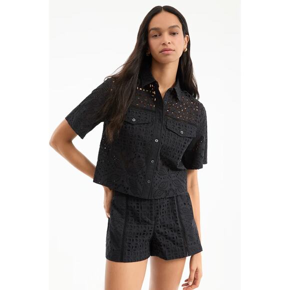 Veronica Beard Set - Spruce Top and Fabian Eyelet Shorts size 4 - Picture 10 of 10